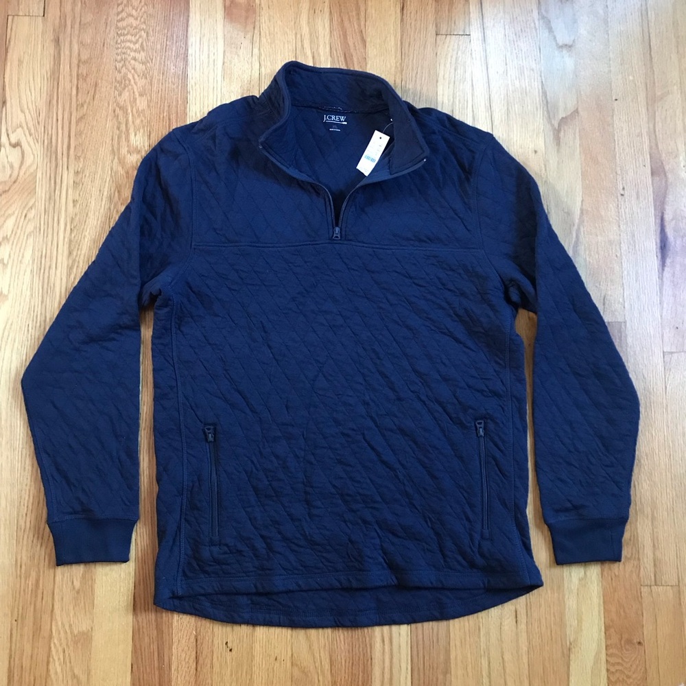 J.Crew Navy Quilted Half-Zip Pullover XL NWT